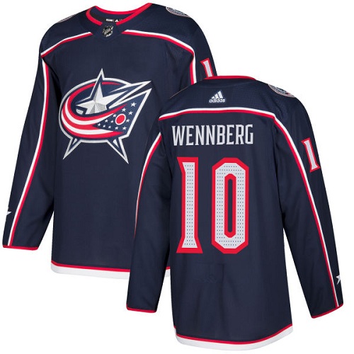 Adidas Men Columbus Blue Jackets 10 Alexander Wennberg Navy Blue Home Authentic Stitched NHL Jersey